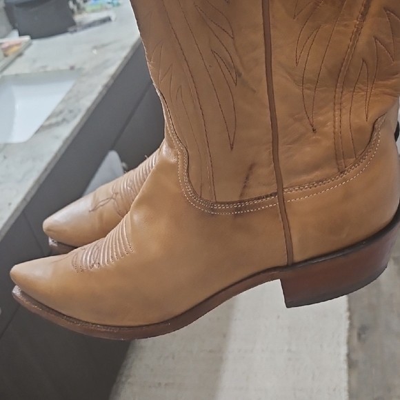 Lucchese Brown Cowboy Western Boots - Picture 6 of 10